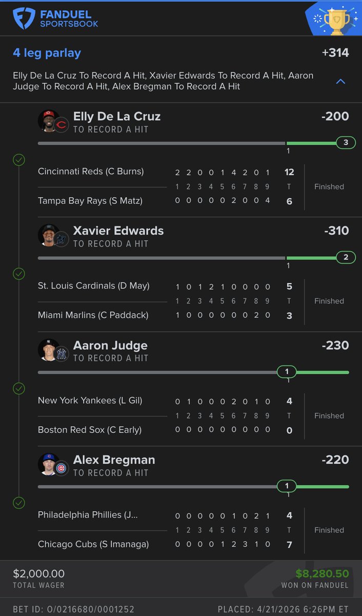FlareGotLocks's tweet photo. Some cappers charging $300/mo went 0-for-5 last night.

The RWTW Premium slate? We cashed 3 parlays + our Play Of The Day. 🍽️

✅ +220 NBA
✅ LeBron 25+ Points
✅ +331 K's
✅ +314 4-leg hits

💰 $500 to 1 random follower who RT + Likes 💰

Follow @flaregotlocks — winner drawn tomorrow 8AM ET.

Receipts below. 50% off Premium in replies 👇🏽
