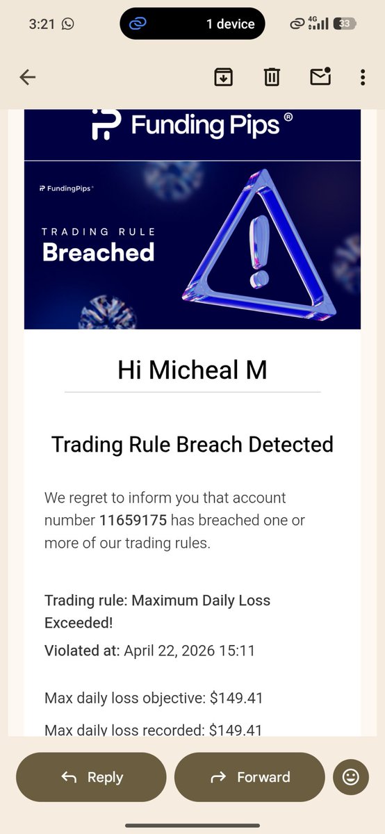heyMicheal_'s tweet photo. just breached my @fundingpips   2-step Pro account.

I am still going to purchase another account with them because they remain the best in the industry.

All I will do now is sit back, review my trades and my trading plan, and learn from what I did right and what I did wrong. https://t.co/NMNXV0SrUt