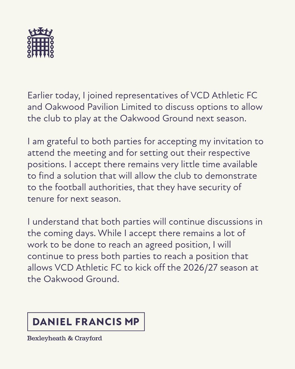 Daniel Francis MP tweet media