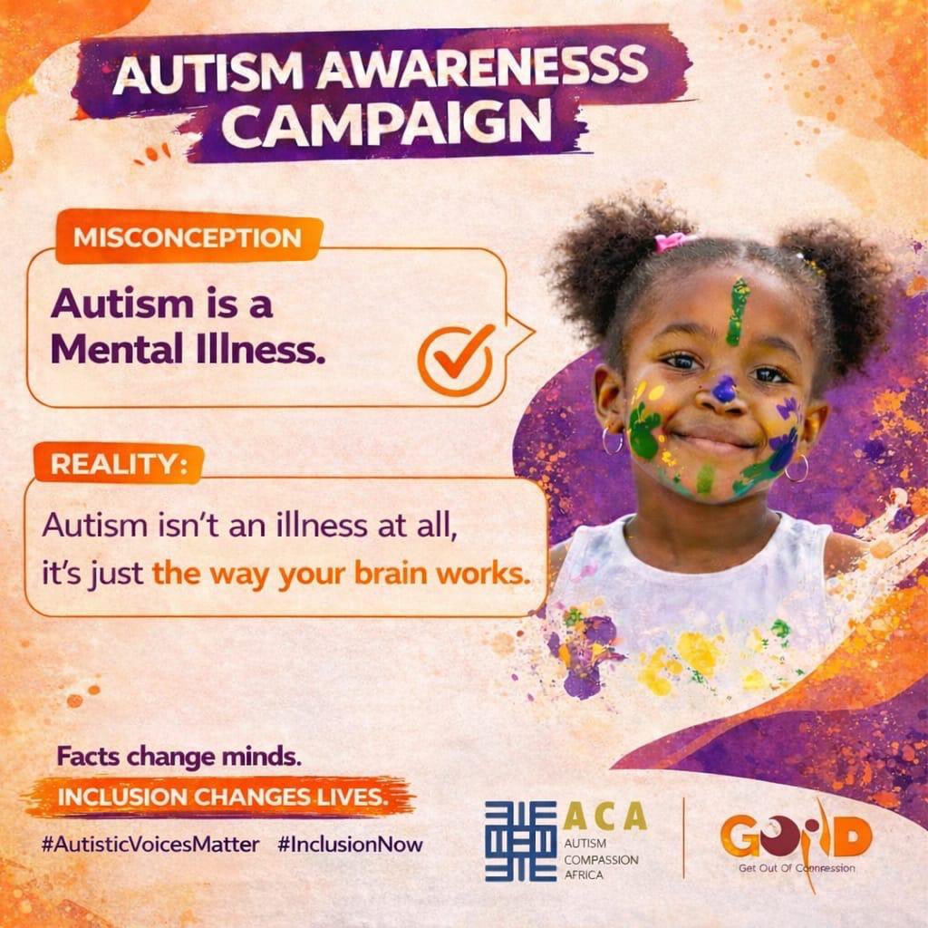 _GOODFoundation's tweet image. Have you ever heard someone say #Autism is a mental illness? Or maybe you thought so yourself…

Today, we break that myth! It is not a mental illness at all. Spread the word😌🤗
#autismspectrum #AutismAwareness #AutismMonth2026 #EndAutismStigma