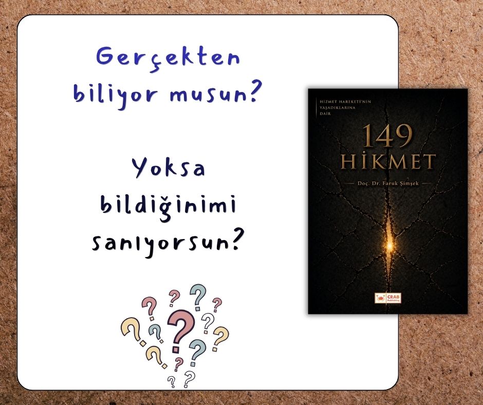 Hizmet Hareketi'nin Yaşadıklarına Dair
149 HİKMET
Doç. Dr. Faruk Şimşek

Bu kitap anlatılanlara değil onların arkasına bakıyor...

Satın almak için...
SMASHWORDS👉smashwords.com/books/view/201…
GOOGLE PLAY👉play.google.com/store/books/de…
APPLE👉books.apple.com/us/book/149-hi…