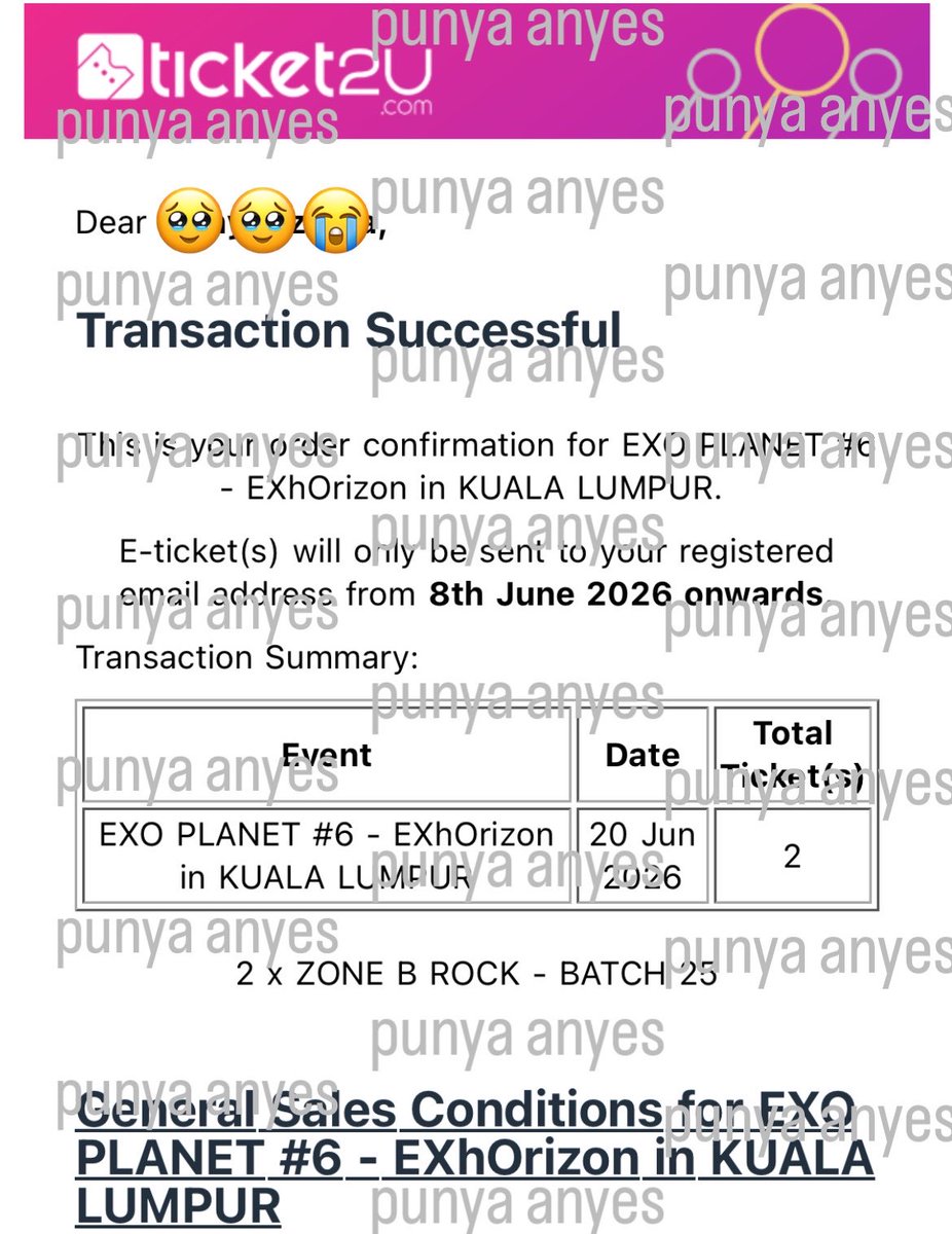 eggnessz's tweet photo. akhirnya setelah war 4 hari gila buat jkt ga kebagian sama sekali dan rejekinya malah di KL😭 thx banyak buat ka @huangdaef n namu team krn uda secure tiket buat aku😭
akhirnya bakal bertemu pelipur laraku ini😭😭😭😭 see u exo wirawan🖤 https://t.co/EjnHc5ikvi