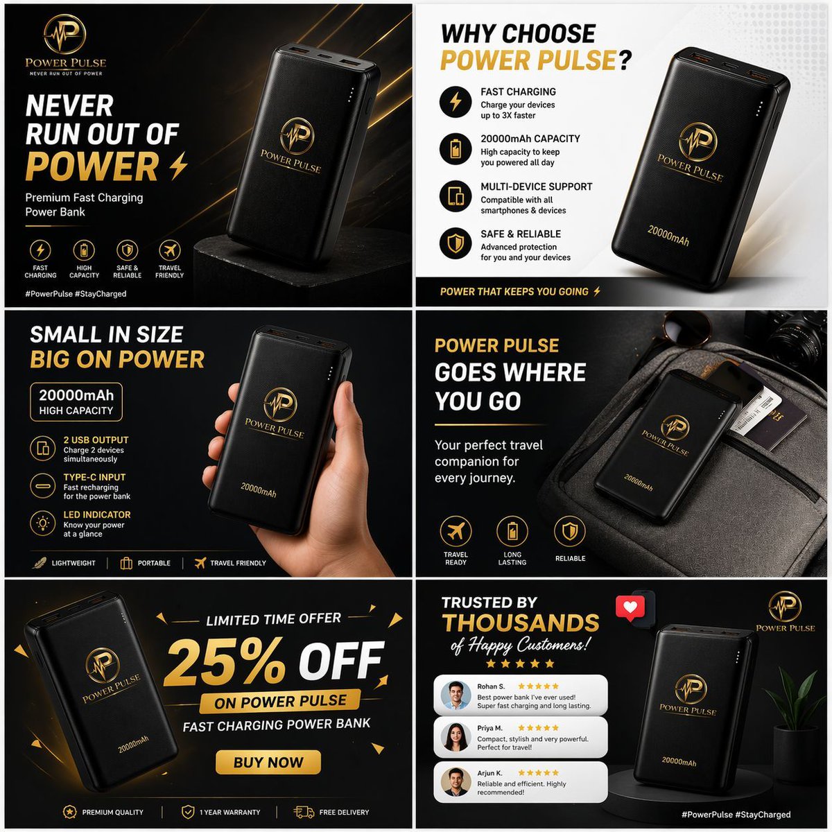 BipashaDoke's tweet image. Never run out of power again ⚡  

POWER PULSE is your perfect fast charging power bank — built for speed, reliability, and portability.

🔋 20000mAh Battery  
⚡ Fast Charging  
📱 Multi-device Support  

Stay powered. Stay unstoppable.  

#PowerPulse #FastCharging #PowerBank