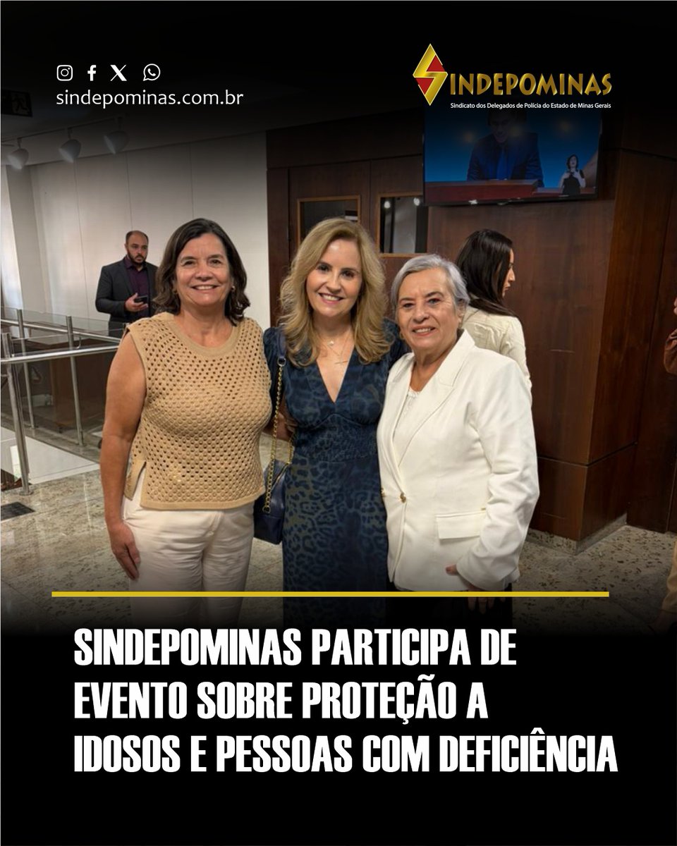 A diretora do Sindepominas, Dra. Maria de Fátima Carlos Ferreira, participou, no último dia 17 de abril, do evento “Projeto Acolher com Dignidade”, realizado no Salão Vermelho da Procuradoria-Geral de Justiça, em Belo Horizonte. Leia a matéria completa: encurtador.com.br/QKdO