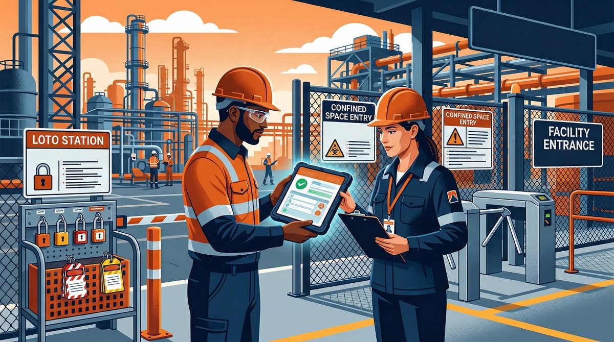 certaintysoft's tweet photo. Paper permits can slow approvals, reduce visibility, and weaken defensibility for confined space, hot work, and LOTO. See where PTW risk shows up and how digital workflows help: https://t.co/wZRLSrKR8a #PermitToWork #EHS https://t.co/0vwz7qp7XH