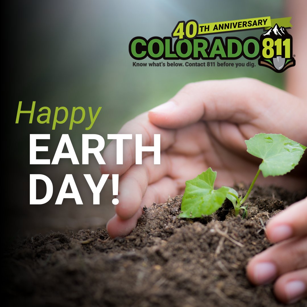 Colorado811's tweet image. 🌍 Happy Earth Day! Help protect our planet by digging safely. 

Before starting any outdoor digging project, contact 811 to have underground utilities located. It’s a simple step that helps keep you and your community safe and prevents damage. 

#EarthDay #Call811 #DigSafe