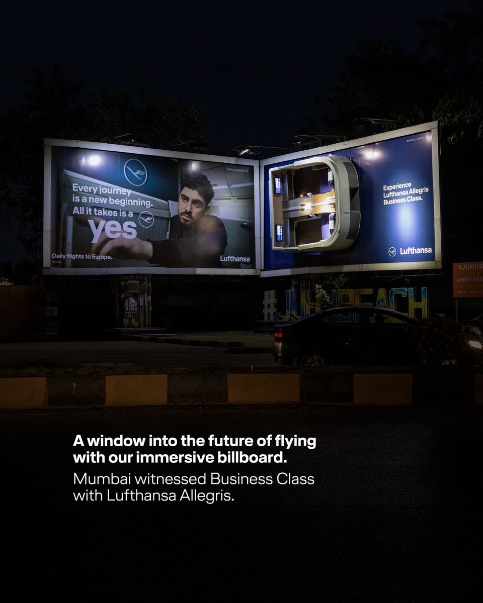 Lufthansa_India's tweet image. Our immersive 3D installation in Mumbai brought Lufthansa Allegris to the streets, offering a closer look at what your Business Class experience would look like.

All it takes is a yes. 

Book here: bit.ly/4eHO1UC

#Lufthansa #LufthansaAllegris