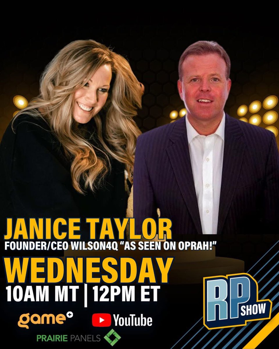 RodPedersenShow's tweet photo. ๐จ LIVE TODAY ๐จ
ย
@JustBeJanice (As Seen On Oprah!) joins the RP Show! ๐ฅ
ย
NFL Draft Week & NHL Playoffs talk ๐๐
ย
๐บ Watch: https://t.co/eX8cP8OAW0
ย
โฐ 10AM MT | 12PM ET
๐ก @GamePlusNetwork | YouTube | WQVZ | @silverstsports (6PM PDT)
ย
Guests via Prairie Panels
#RPShow https://t.co/zn4DisvtNM