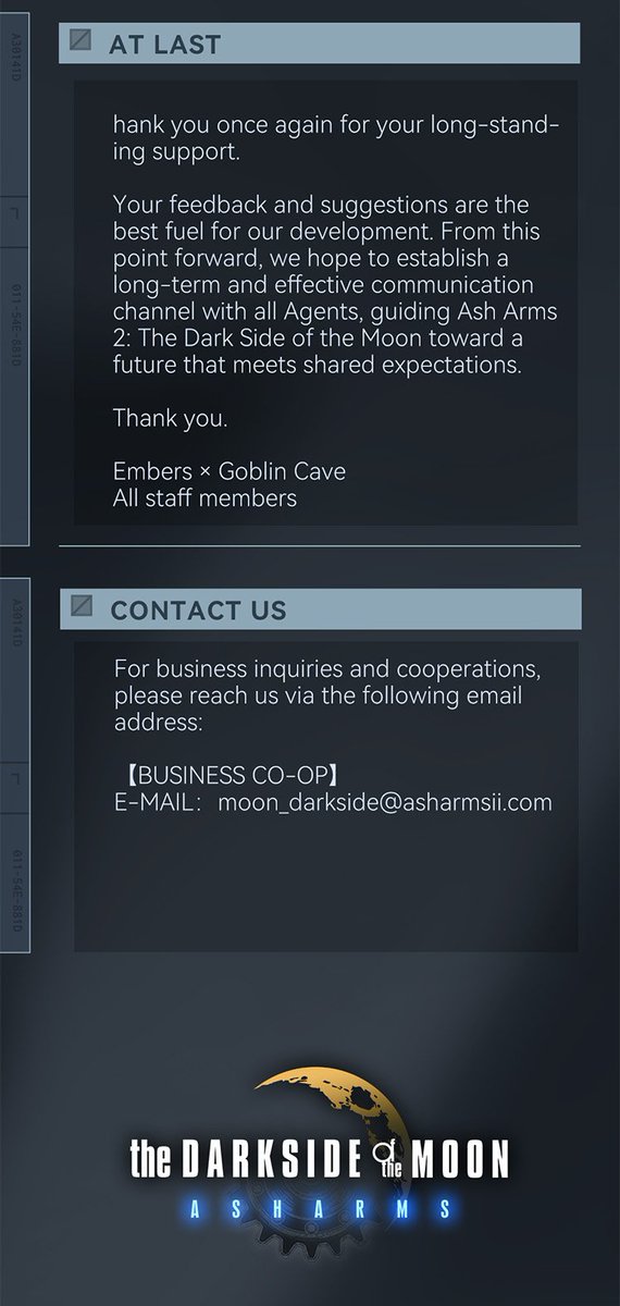Hello from the dev team of Asharms2 - The Dark Side of the Moon.
Here is our latest teaser Q&amp;A.
Please take a look below!

#Asharms2
#アシュア2