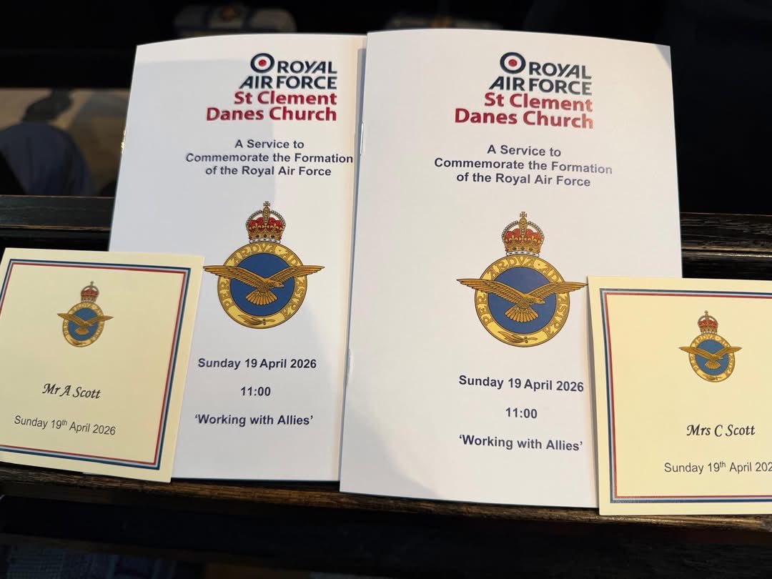 mafcsv's tweet image. On Sunday 19th April Alex and Chris Scott and John Polak represented the MAFCSV at St Clement Danes, the annual RAF Founders’ Day Service, hosted by the Central Church of the RAF:
facebook.com/share/p/18G38c…
✈️
#mafcsv #raf #311Squadron #310Squadron #312Squadron #313Squadron