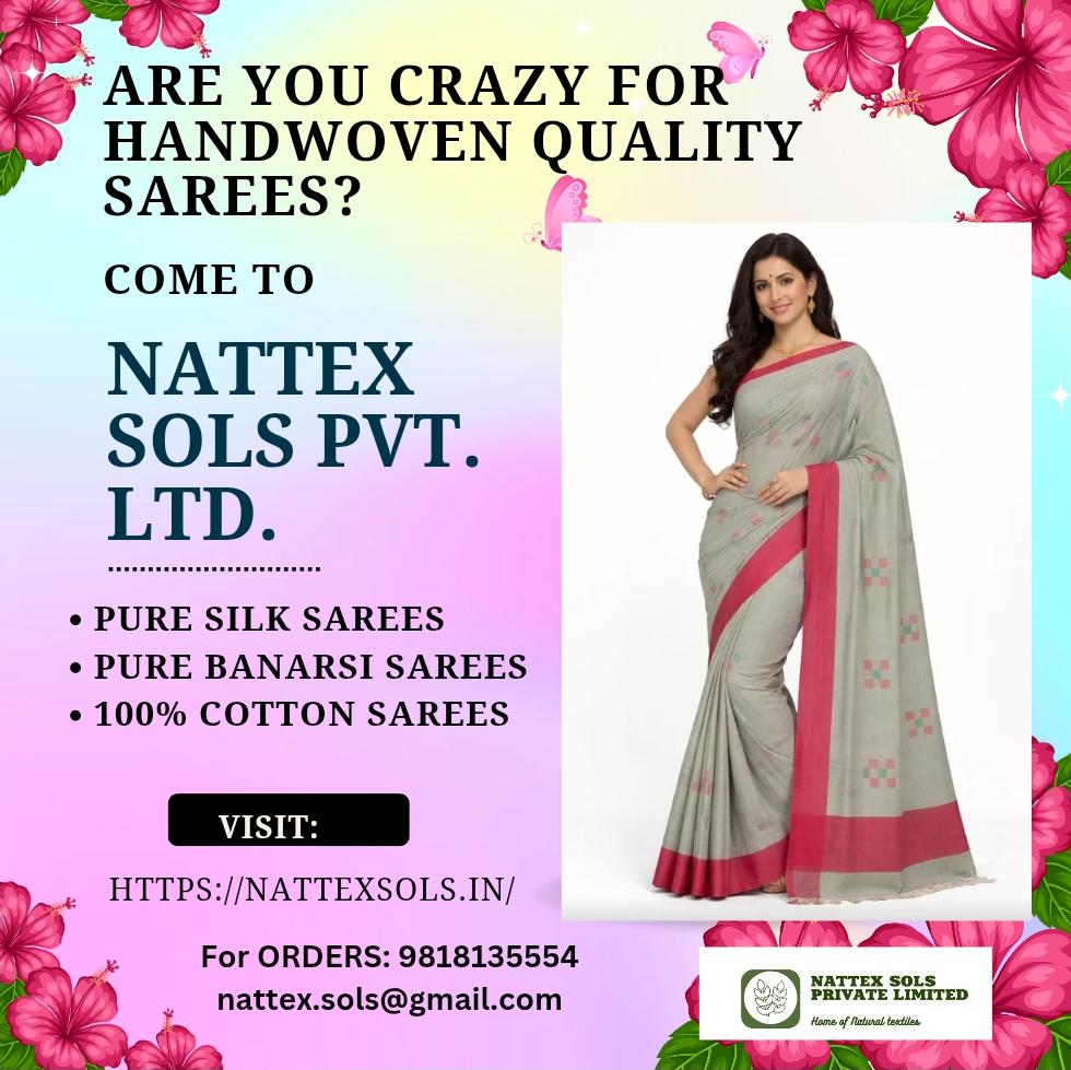 NattexSols53322's tweet image. Visit nattexsols.in
PAN India Shipping: Orders Over ₹2,000
Money Back Guarantee: With In 30 Days
Back Returns In 7 Days
For ORDERS: 9818135554
nattex.sols@gmail.com
#textiles #handloom #sarees #handicraft #cottonsarees #silksarees #naturelfibres #sustainabletextiles
