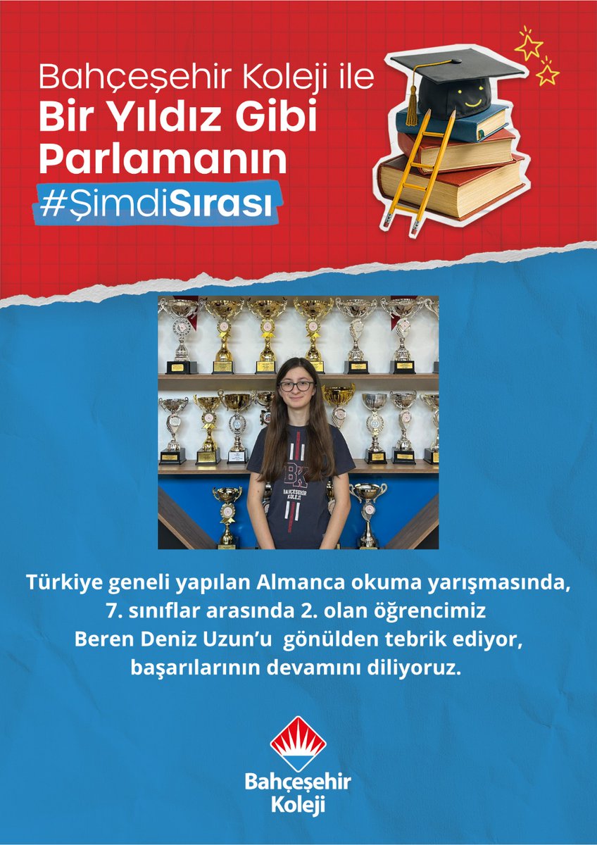 Bahcesehir_Sam's tweet photo. Türkiye geneli düzenlenen Almanca Okuma Yarışması'nda, 7. sınıflar kategorisinde Türkiye https://t.co/cLCYl5o3Zjği derecesini elde eden öğrencimiz Beren Deniz Uzun'u  kutlar; bu değerli başarısında emeği geçen öğretmenlerimize teşekkür ederiz. Başarıların daim olsun Beren 🇩🇪🏆👏 https://t.co/LQ2DNVBLss
