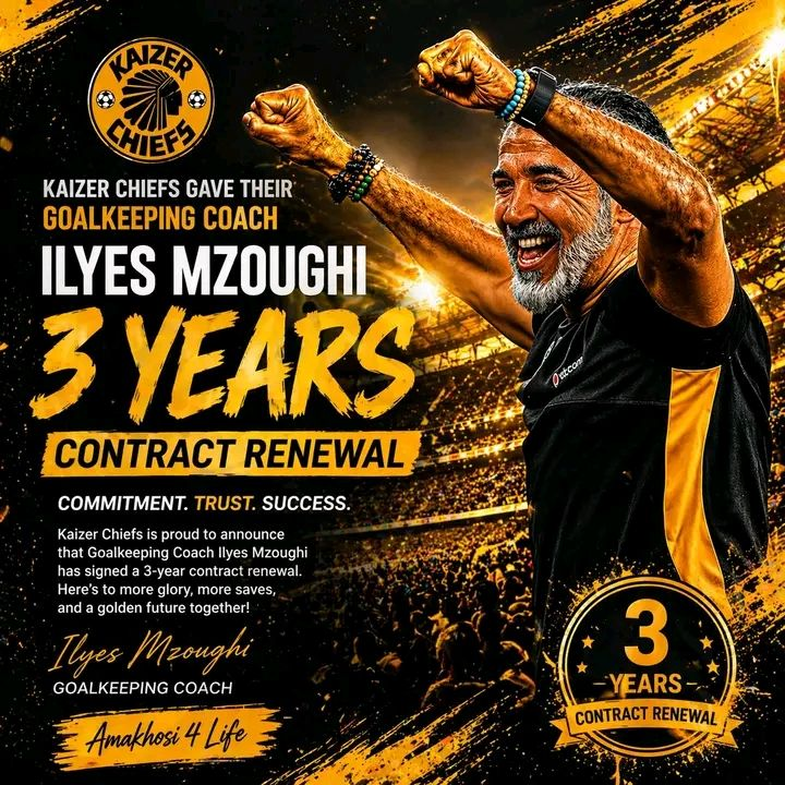 BennettFamVlog's tweet photo. 🚨BREAKING NEWS! 

Kaizer Chiefs have made a strong statement of trust and stability by securing the future of their goalkeeping department.

The club has officially rewarded goalkeeping coach Ilyes Mzoughi with a 3-year contract extension — a clear sign of confidence in his impact and vision.

Under his guidance, the goalkeepers have shown discipline, growth, and consistency between the posts  — and management clearly believes there’s even more to come 🚀

This move isn’t just about continuity… It’s about building a winning foundation 🏆

✅ Trust in his work
✅ Commitment to long-term success
✅ Belief in the project

Kaizer Chiefs are not just keeping a coach…

👉 They’re securing a key piece of their future 💯
Amakhosi building. Amakhosi believing. Amakhosi rising. 
#BetwayPremiership