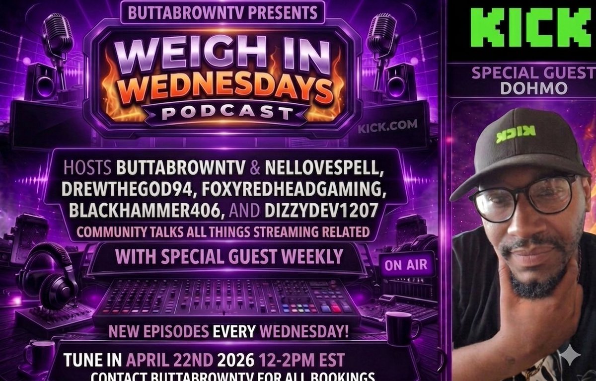 MrButtaBrown's tweet image. Psst.

This Wednesday babyyy 😁, Ohhh Boyyy are we lined up with an amazing panel! First top of the AM @KickVillage along with all the beautiful people 🥰. You, You, You, You know the vibes 😁! Today at 12 noon on #Kick ohhhhh we’re gonna TURN UP!!! 

We also have bid dog