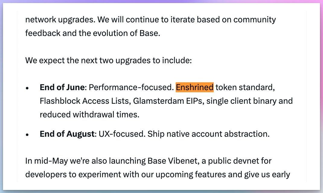 realprowse's tweet image. $BASE is coming ....

=&amp;gt; 2024:  Reached Stage 1 Decentralization 
=&amp;gt; 2025:  Moving off  OP Stack to own unified stack
=&amp;gt; 2026:  Azul Upgrade is the immediate next one: Testnet (Sepolia) activated and live on Mainnet May 13th