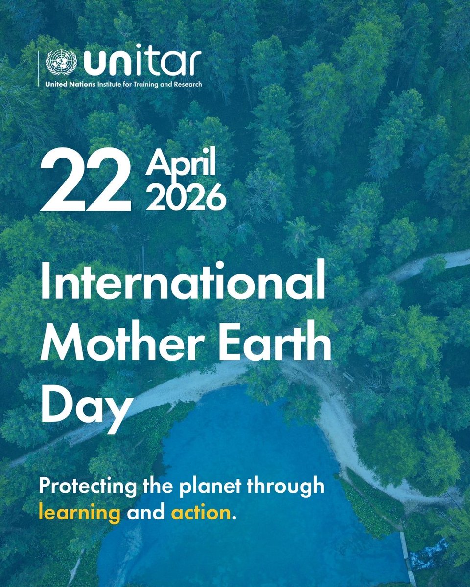 UNITAR's tweet photo. On International Mother Earth Day, we reaffirm our commitment to protecting the planet through learning, innovation and action. 🌍
 
Because a healthy planet is the foundation for sustainable development.
 
#earthday #UNITAR #KnowledgeToLead https://t.co/gBRBIiSDPx