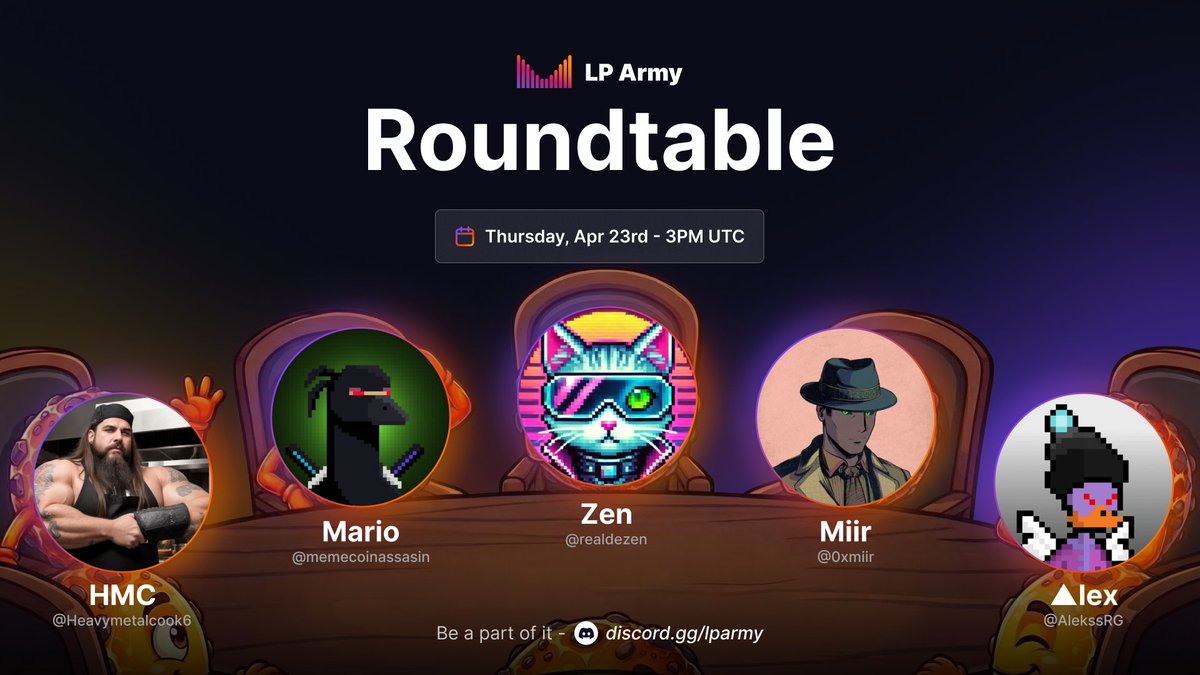 LP Army Roundtable
Thursday, April 23rd - 3PM UTC

We’re hosting an open discussion with the community.

This week with a very special guest: <a href="/realdezen/">Zen</a>.

Mark your calendars and join us on Discord.  You don’t want to miss it.