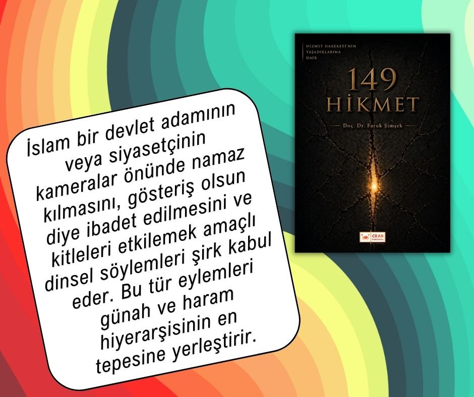 Hizmet Hareketi'nin Yaşadıklarına Dair
149 HİKMET
Doç. Dr. Faruk Şimşek

Bu kitap anlatılanlara değil onların arkasına bakıyor...

Satın almak için...
SMASHWORDS👉smashwords.com/books/view/201…
GOOGLE PLAY👉play.google.com/store/books/de…
APPLE👉books.apple.com/us/book/149-hi…