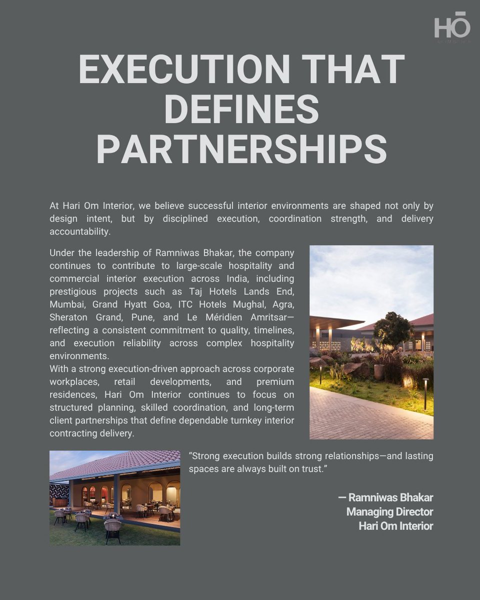 Hariominteriorr's tweet photo. Execution defines credibility.

Under the leadership of Ramniwas Bhakar, Hari Om Interior delivers precision-driven interior execution across hospitality and commercial spaces.

#HariOmInterior #ExecutionMatters #InteriorExecution #ProjectExecution #BuildWithQuality #InteriorExecutionIndia