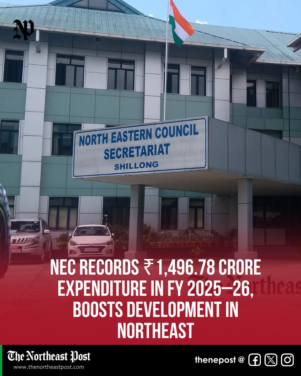thenepost's tweet image. #Meghalaya | North Eastern Council spent ₹1,496.78 crore in FY 2025-26, sanctioning 54 projects and boosting road connectivity across Northeast.

Read here: thenortheastpost.com/2026/04/nec-re…

#NortheastIndia #NEC #Development #Infrastructure #NESIDS #DoNER