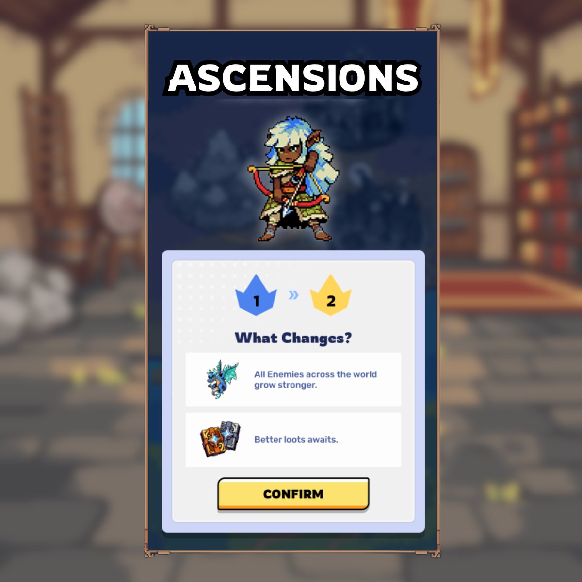 pocketknights_'s tweet photo. Season 1 kicks off tomorrow with one big new feature: Ascensions 🪽

ok, so you've defeated the Mad King - what now?

✨ ASCEND SIR KNIGHT! ✨

return to Training, face tougher foes, climb the King Leaderboard, and claim better loot...

are YOU ready for S1? 👀