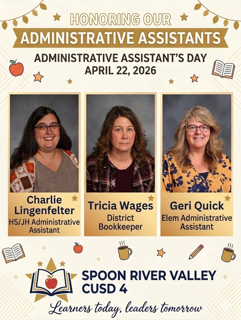 SRV_CUSD_4's tweet photo. We are thankful for our administrative assistants every day, but today we take a special opportunity to thank them for all they do to keep us all on track. We are fortunate to have some of the best!
#4teamvalley https://t.co/do7Sapgcxi