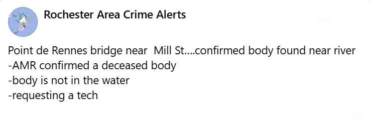 ROCHNYCRIMEINFO's tweet image. #ROC #RochesterNY  Body found.  Shared from FB group.
@sfj8888  @acoffey3216  @barstow_scott
@yankeesfan4224