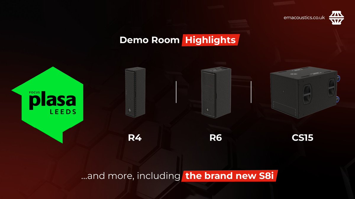 emacoustics's tweet photo. In just a few short weeks we'll be back at the Royal Armouries in Leeds and, for the first time at @plasashow Focus, running demos showcasing a selection of our smaller, high-performance loudspeakers.
Learn more about what we have planned here:
https://t.co/2A83hxjqTY
#PLASA https://t.co/B5dMI1IQKw