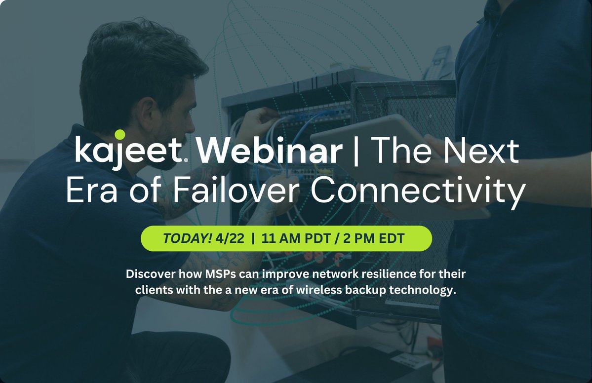 Kajeet's tweet image. 🚨 Calling all MSPs — our failover webinar is TODAY!

There’s still time to save your spot as we discuss "The Next Era of Failover Connectivity" this afternoon at 2:00 PM ET / 11:00 AM PT &amp;gt;&amp;gt; hubs.ly/Q04czhZy0

#MSP #Webinar #Failover #NetworkResilience