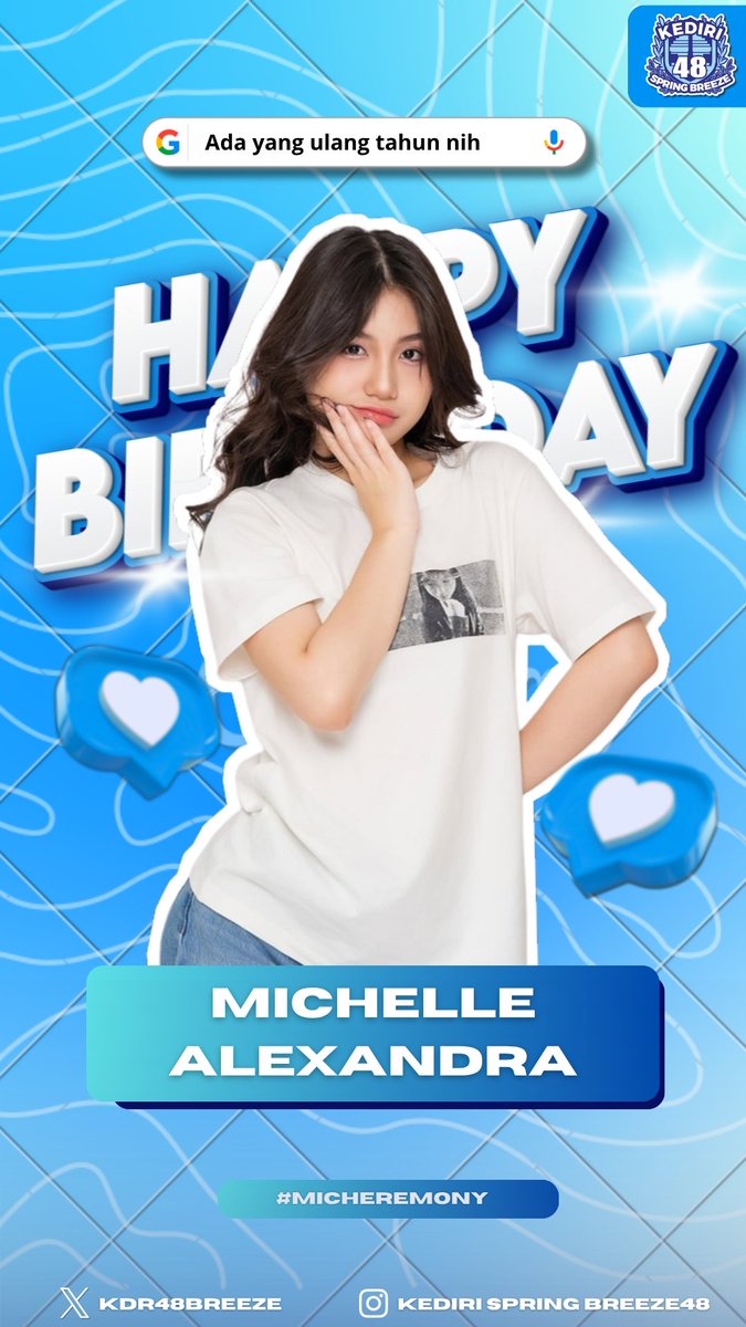 Selamat ulang tahun Michie 🥰 
Terima kasih sudah jadi bagian dari banyak cerita indah. Semoga harimu selalu dipenuhi cinta, tawa, dan hal-hal yang kamu impikan. Cheers to you, Michie! 🥂 Semoga hari ini seindah kamu 💞🎉
<a href="/Michie_JKT48/">michelle alexandra</a> 

#Micheremony
@jkt48 #kediri