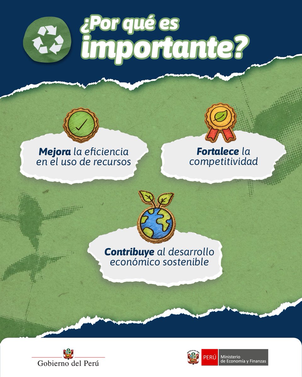 MEF_Peru's tweet image. 🌎 Hoy, en el #DíaDeLaTierra, hablamos de #EconomíaCircular.
Un modelo que promueve usar mejor los recursos, reducir residuos y generar crecimiento de manera sostenible.
Cuidar el planeta también es parte de construir un mejor futuro para todos.