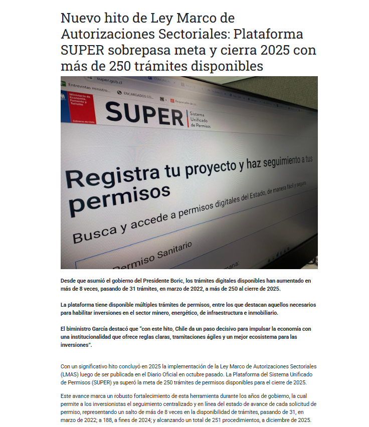 ¡Qué buena noticia que el Gobierno del presidente Boric, además de mejorar la gestión y digitalidad en este ámbito, haya dejado como legado una ley en ese mismo sentido!