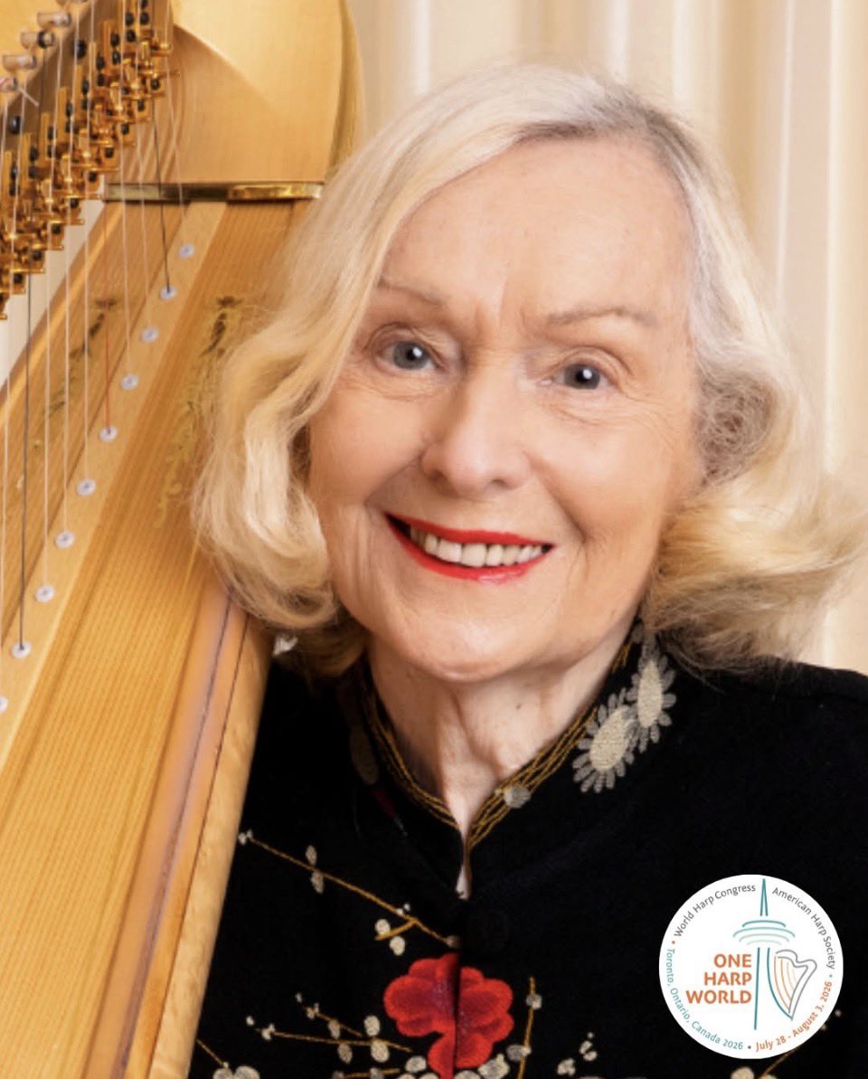 WHCHarp's tweet photo. We have special programming at One Harp World 2026 honoring Susann McDonald (1935-2025)

Register today! Full program schedule and to register: https://t.co/REEq0QsLwB 

#HarpsCAN2026 #OneHarpWorld #OHW #1HW2026 #OHW2026 #harp #harpist https://t.co/h4GD8IGDaG