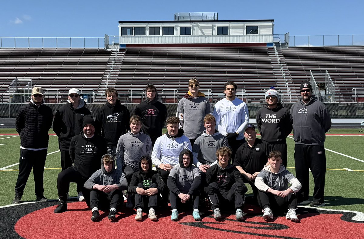 Phase3Kicking's tweet photo. A fun (and chilly) Phase 3 Kicking camp on Sunday in Stillwater. Some real good talent and competition. Excited to see how these specialists grade using our patent pending college data driven ‘specialist algorithm.’ There is a lot of talent in Minnesota. #CompeteToBeElite https://t.co/dS0x9rweMc
