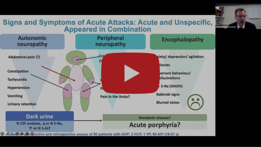 NeuroAmerica's tweet photo. The underlying cause of #AIP is a genetic mutation in the pathway used to synthesize heme. 

Watch to learn more about acute intermittent porphyria: https://t.co/7VUMOrpkD1 https://t.co/aoksDdA0y8