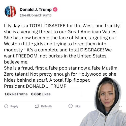 lilyjayupdates's tweet photo. Donald trump responds to Lily Jay 😳 https://t.co/KdICGlaYhU