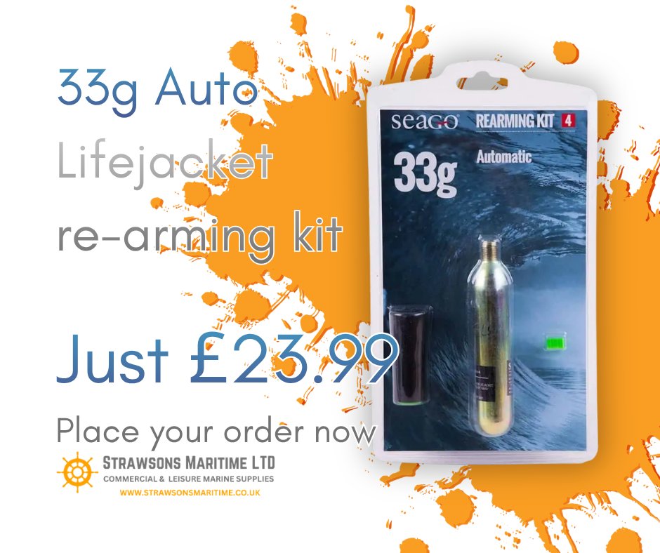 StrawsonsMarine's tweet photo. Your life jacket only works if it’s properly maintained — and that starts with the right rearming kit.

We stock genuine Seago Life Jacket Rearm Kits in a range of sizes:
33g Automatic, 38g Automatic, 33g Manual, 33g Manual

Shop our rearming kits on eBay: https://t.co/B9iBHV40I5 https://t.co/VKMcUp7lkn