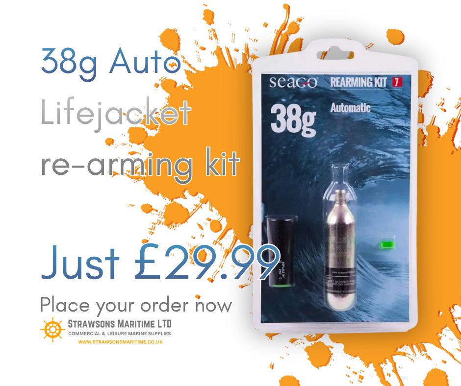 StrawsonsMarine's tweet photo. Your life jacket only works if it’s properly maintained — and that starts with the right rearming kit.

We stock genuine Seago Life Jacket Rearm Kits in a range of sizes:
33g Automatic, 38g Automatic, 33g Manual, 33g Manual

Shop our rearming kits on eBay: https://t.co/B9iBHV40I5 https://t.co/VKMcUp7lkn