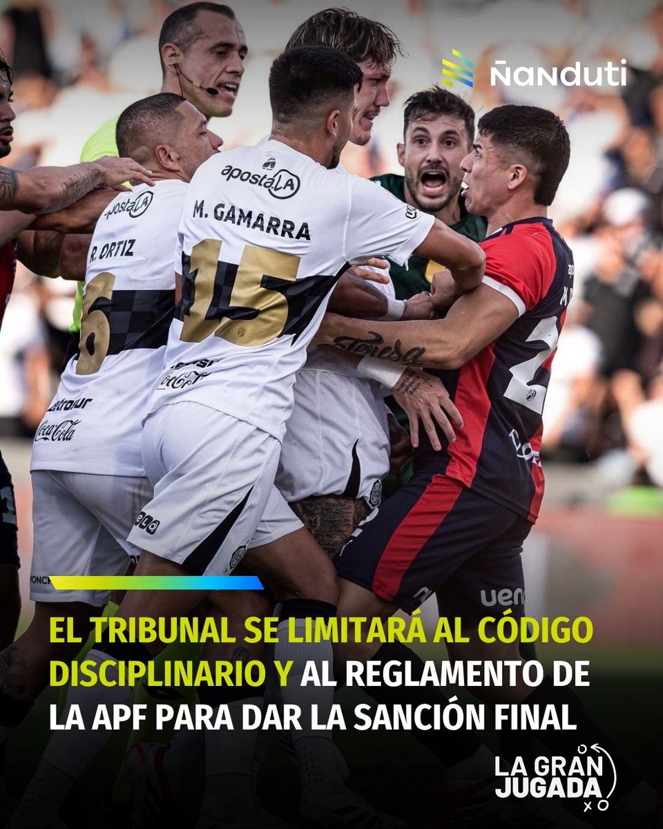 🚨 ANTICIPO |  El tribunal se va a limitar exclusivamente a los reglamentos del campeonato y al código disciplinario de la APF, para dar la sanción final.  

✅ Nos confirma Raúl Sapena, miembro del Tribunal Disciplinario de la APF.

#Ñanduti #LaGranJugada
