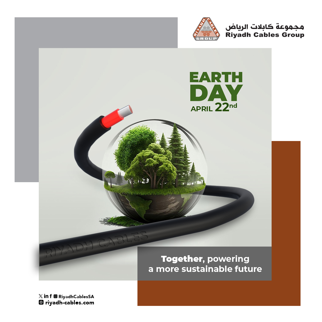 RiyadhCablesSA's tweet photo. في يوم الأرض، نؤمن أن المستقبل يُبنى اليوم، وأن تبنّي الاستدامة لم يعد خيارًا، بل ضرورة تقود النمو المستدام.

تواصل مجموعة كابلات الرياض دمج الاستدامة في صميم عملياتها، من رفع كفاءة التصنيع وتقليل الهدر، إلى تمكين مشاريع الطاقة المتجددة عبر حلول كابلات متقدمة.

معًا نحو مستقبل أكثر استدامة 

On Earth Day, we believe the future is built today. Advancing sustainability is no longer optional, it’s essential for sustainable growth.

Riyadh Cables Group continues to embed sustainability across its operations, from improving efficiency and reducing waste to enabling renewable energy projects through advanced cable solutions.

Together, powering a more sustainable future.

#Riyadh_cables_Group
#مجموعة_كابلات_الرياض
#يوم_الأرض
