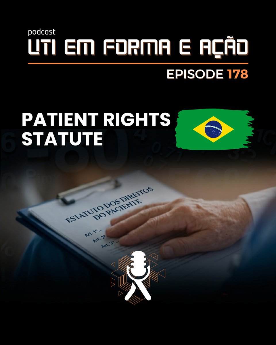 fisiosaintclair's tweet photo. New Episode!
We’re diving into the new Brazilian Law on Patient Rights and its direct impact on ICU Physiotherapy.
How does this legal framework reshape patient-centered care in critical settings?
Listen now on YouTube &amp; Spotify! https://t.co/s0i6197R3s