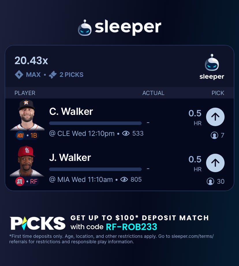 BobbySlips223's tweet photo. @HomeRunPredict the walkers https://t.co/nYxuxNsgC0