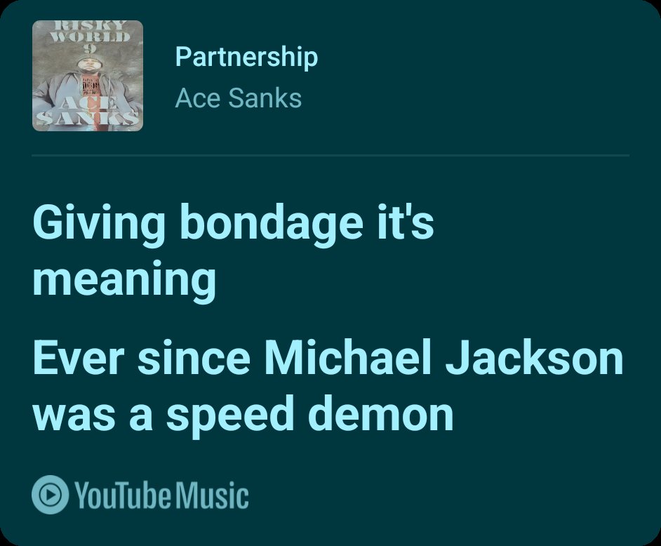 acesanks's tweet image. Togetherness expressed!
Inspired post by #michaelmovie
(Hit the #like button to see his fedora #hat)
music.youtube.com/watch?v=2GgPH9…