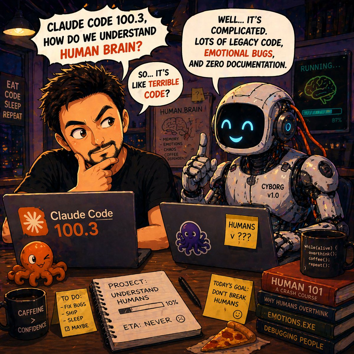 ZakBuildsAi's tweet photo. Claude Code 100.3 trying to understand humans…
still debugging 😭

#Ai #cloudecode @claudeai @claude_code https://t.co/juI3JOw5X5