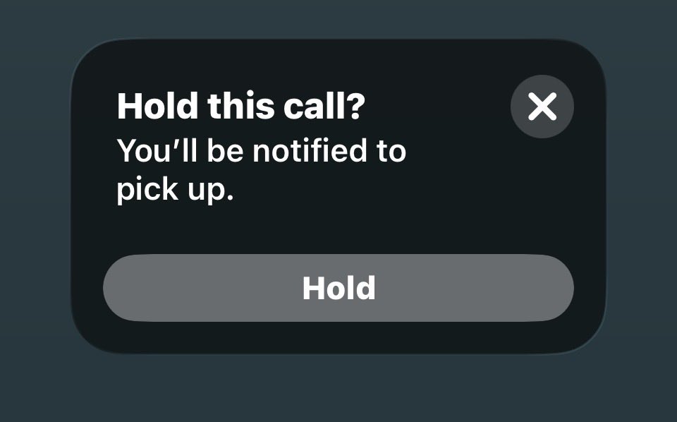 EdFromFreelance's tweet photo. Hold Assist is an amazing but overlooked feature of iOS 26. If a company puts me on hold, I can put them on hold and not waste time.
#iPhone https://t.co/TT7lqYlRCJ