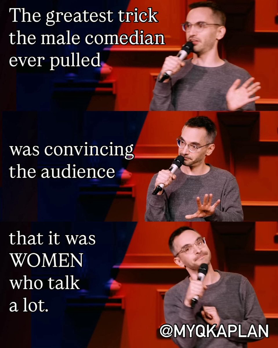 Men statistically talk more because they like hearing themselves talk. Sex and gender based stereotypes are so outdated yet still around. This is why we need feminism.