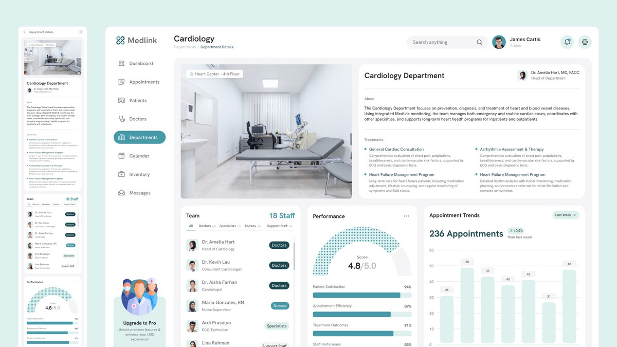 peterdraw's tweet photo. Bringing clarity to complex healthcare data 🏥

Medlink transforms hospital management into a streamlined digital experience. Clear layouts and intuitive structure help teams stay focused, organized, and efficient.

View More : https://t.co/kSizdImbFB

#figma #figmatemplate #admindashboard #dashboard #webdesign #website #uiux #uidesign #userinterface #medical #hospital #healthcare