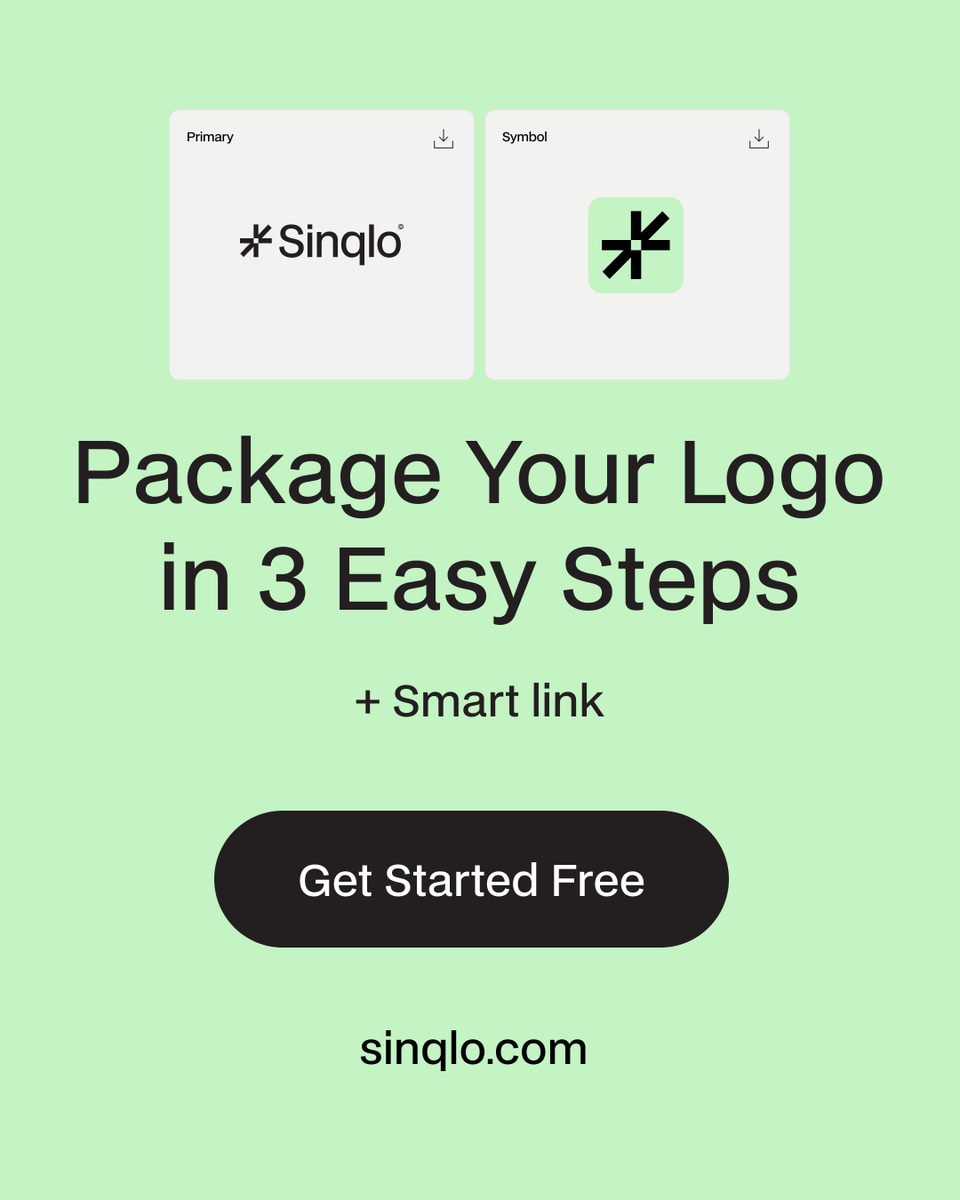 sinqloapp's tweet photo. The worst part of being a  logo designer? Packaging and re-sending logos. For the 100th time. We  are tired of it too. So we built Sinqlo.

One Smart Link. Your client downloads what they need. When you update, they see it automatically. Link never changes. Done. https://t.co/wNKyOypSHg