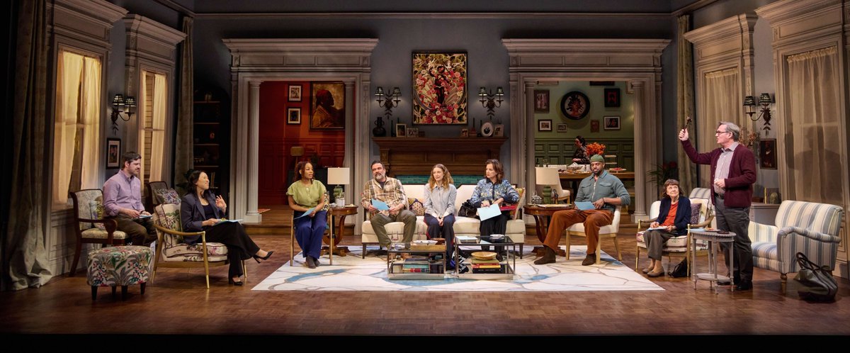 StageZineEditor's tweet photo. Woke wars hit close to home. @MTC_NYC 🏡 #TheBalustersBroadway takes on bias, identity, and the chaos of modern conversation—with sharp laughs and sharper truths. ⭐⭐⭐⭐ ⭐ #Broadway #TheBalusters #NYCTheatre #StageZine Review @ https://t.co/DksELzc3f2 https://t.co/FgShWVjuCj