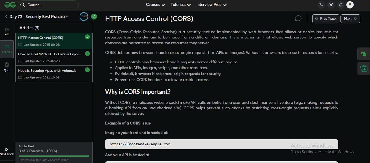 m_salman1274's tweet image. Day 73 of full stack 🚀

Today I learned:

🔒 What CORS actually is

⚙️ How to fix CORS errors in Express

🛡️ Securing apps with Helmet.js

That CORS error used to scare me. Not anymore 😤

#100DaysOfCode #NodeJS #FullStack